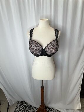 🖤 Victoria’s Secret Dream Angels Lace Demi Bra | 38DD | Black Nude